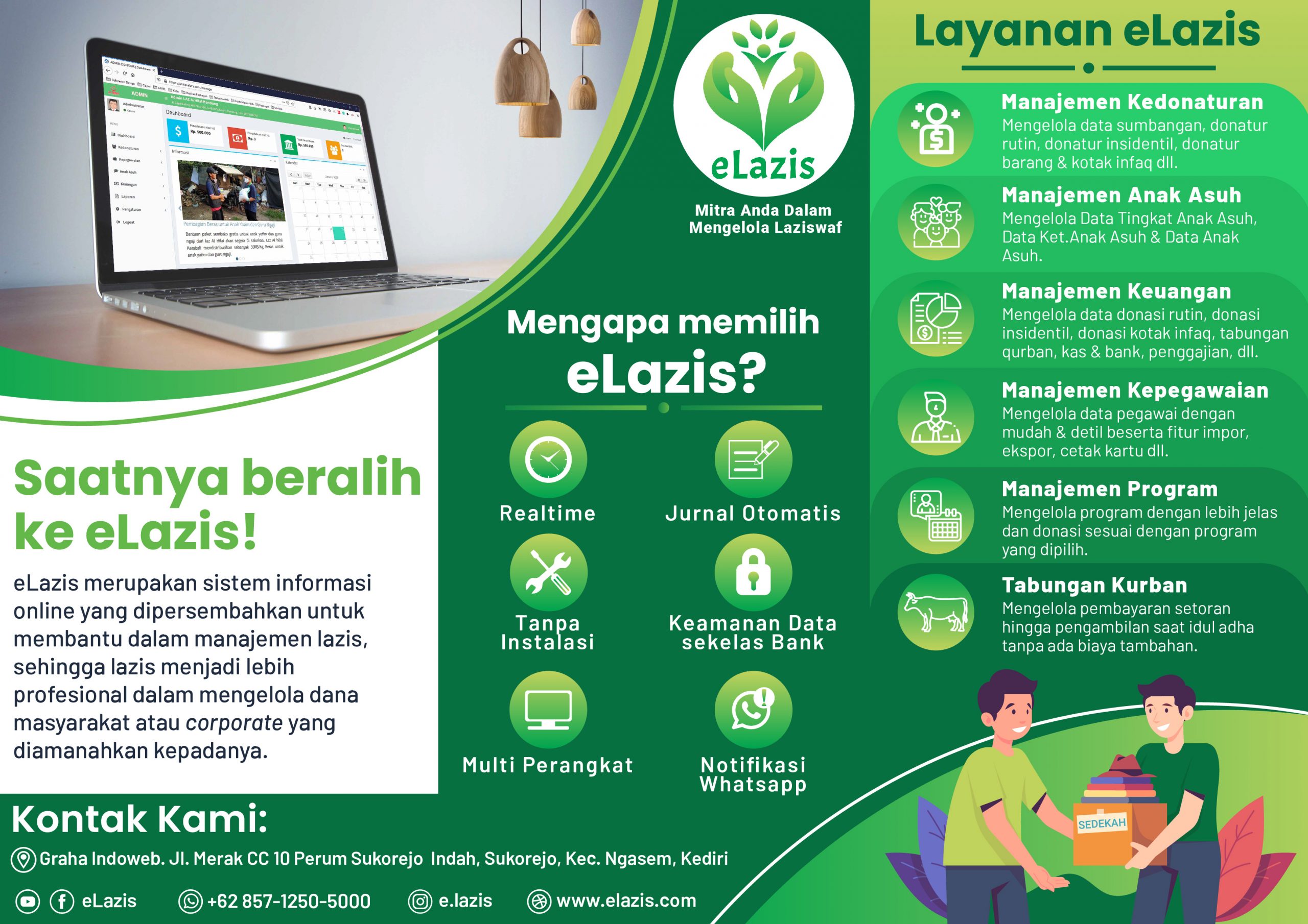 Sistem Informasi Laziswaf Online Berbasis Web (Zakat, Infaq, Sedekah, Wakaf) WA 0857-1250-5000